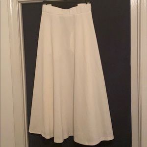 White Full Mid-Length Skirt